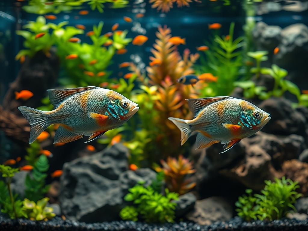 Diskus Aquarium mit geeigneten Mitbewohnern Diskus Aquarium mit geeigneten Mitbewohnern