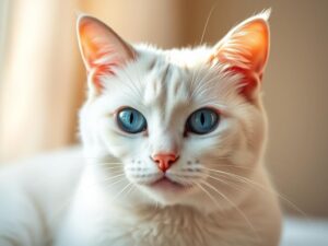 weiße Katze mit blauen Augen