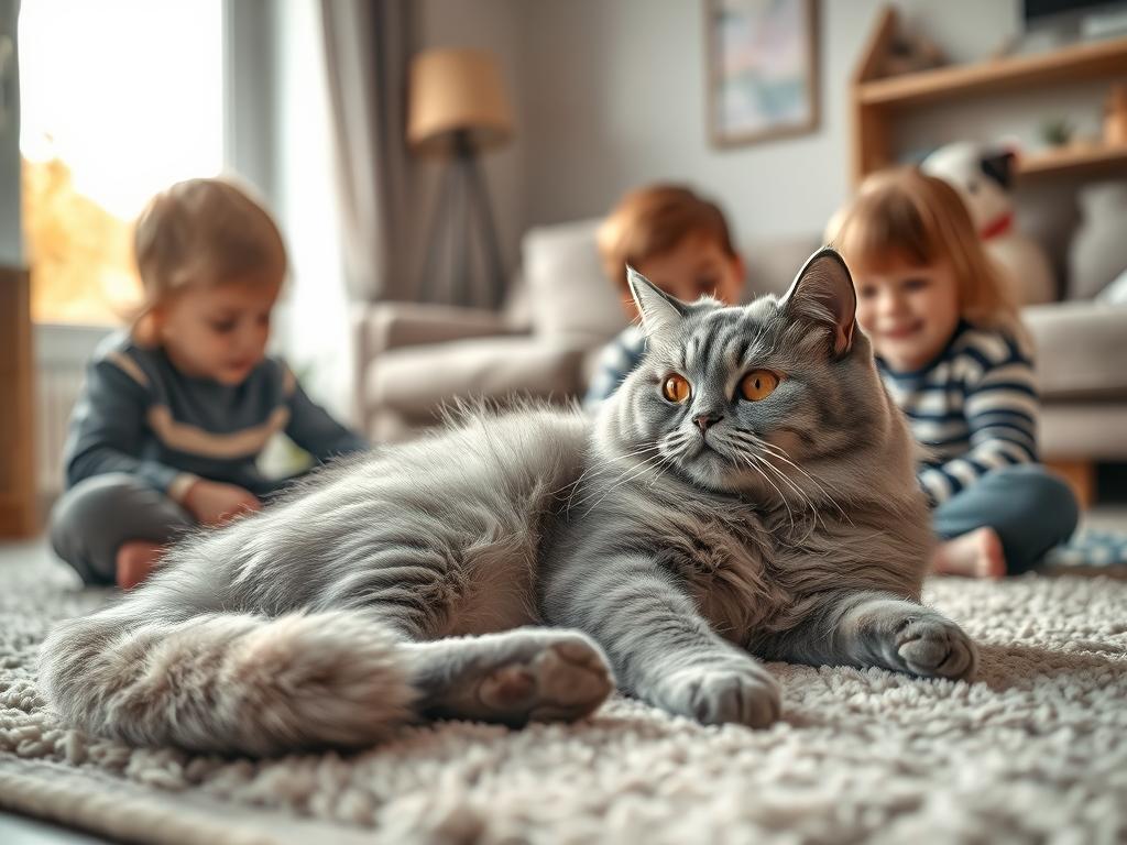 BKH Katze mit Kindern