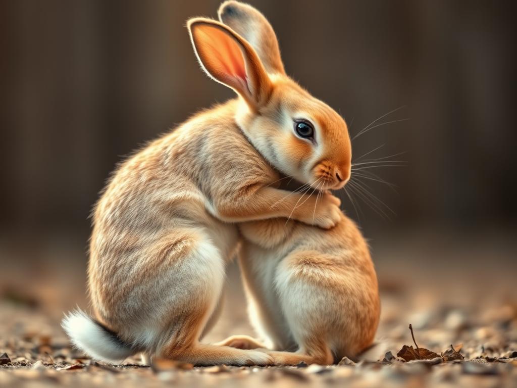Natürlicher Deckakt Kaninchen