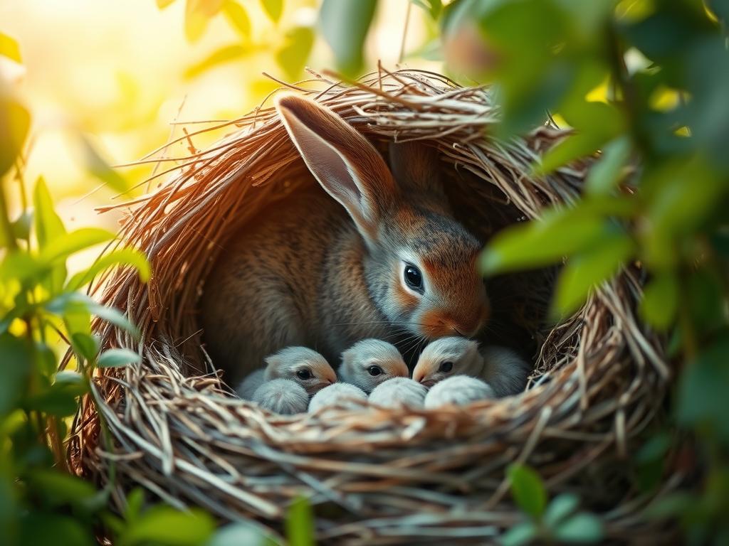 Kaninchen Nestbau Unterstützung