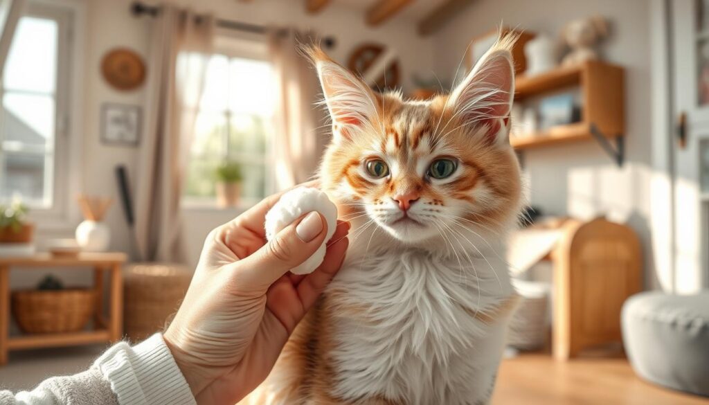 Katzenohren reinigen