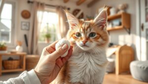 Katzenohren reinigen