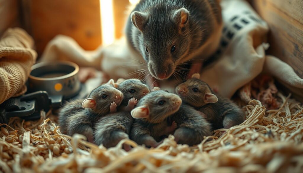 Geburt und Aufzucht Ratten