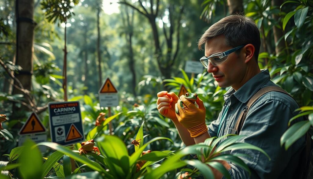 Sicherheit bei giftigen Fröschen