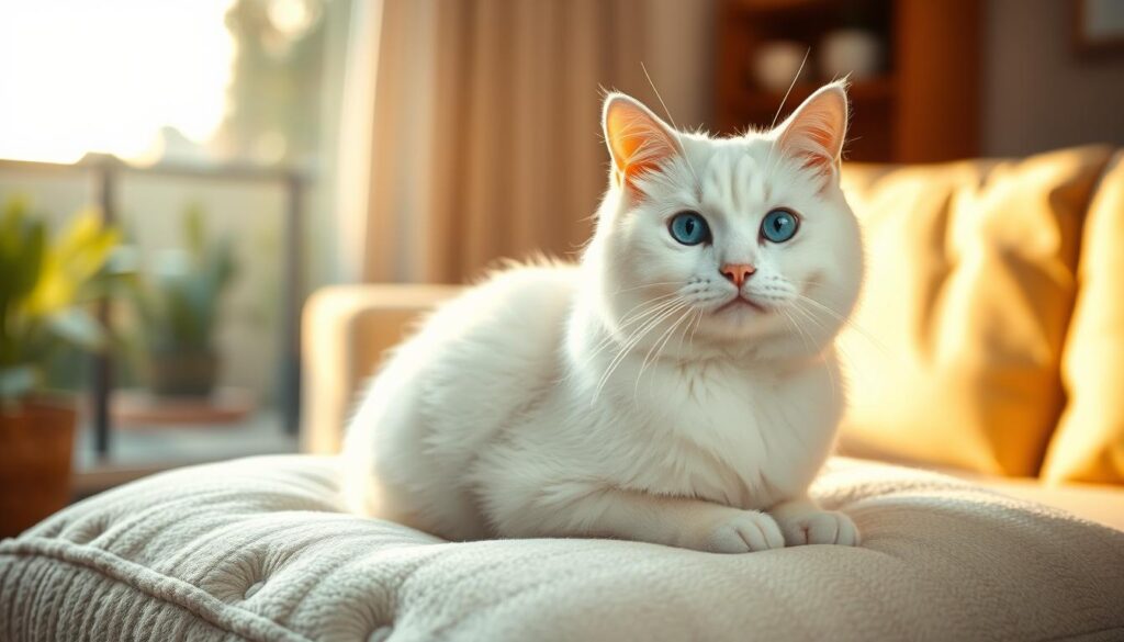 Weiße Katze mit blauen Augen